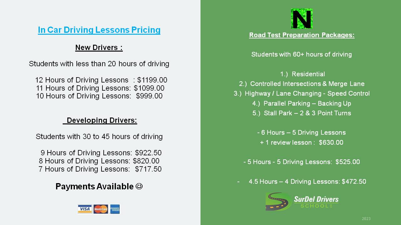 Driving Lessons Pricing
